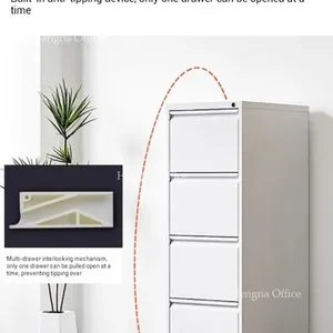 Modern White Office Filing Cabinet for Hobart Creative Studio, 2 Drawer Vertical Storage, Seamless Welding With Gooseneck Handle thumbnail-3