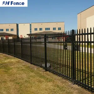 Galvanized Steel Hercules Pressed Spear Top Sustainable White Metal Fences Panels Iron Security Fencing Pool Garden Yard Fence thumbnail-4