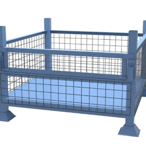 Heavy Duty Industrial Rigid Folding Metal Steel Wire Mesh Stillage thumbnail-1