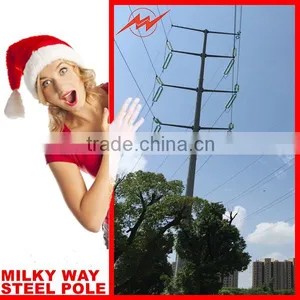 10Kv/60kv/132kv/230kv/380kv/400kvElectric Pole/ Galvanized Steel Tower/power Transmission Steel Pole thumbnail-1