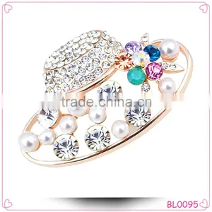 Beautiful Hat Crystal Rhinestone Brooch Hollow Out Brooch thumbnail-1