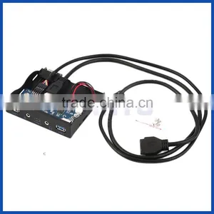 3.5" Expansion Floppy Bay Front Panel 2 USB 3.0 + Type C + HD Audio Ports Hub thumbnail-3