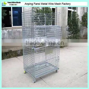 Stackable Metal Zinc Plated Foldable Cage Pallet thumbnail-1