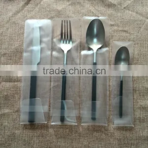 Black Stainless Steel Cutlery Set Colored Flatware Set of Restaurant or Hotel thumbnail-2
