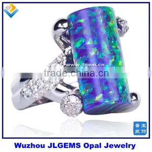 9*18 MM Opal and AAA CZ Ring Fashion 925 Sterling Silver Jewelry In Hot Sale thumbnail-1