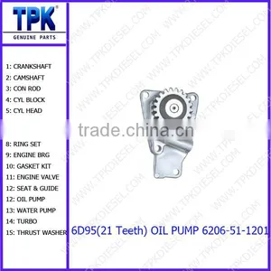 6D95 6D95L S6D95 S6D95-5 S6D95-6 SA6D95 SA6D95L (21 Teeth) OIL PUMP 6206-51-1201 thumbnail-1