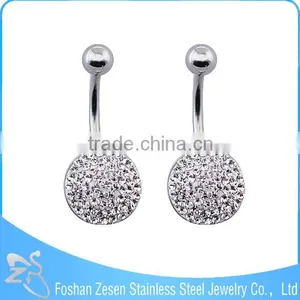 Factory Direct Sale Fashion Clear Crystal Wholesale Surgical Steel Navel Belly Ring thumbnail-1