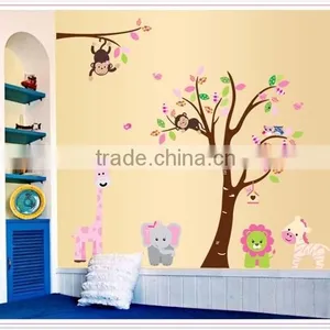 ALFOREVER Hot Sale the Owl Tree With Other Animals Wall Decals,kids Owl Decals thumbnail-3