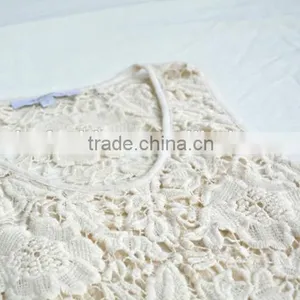 Hot Selling Racer Back Design Cotton Transparent Sleeveless Long Crochet Lace Tops thumbnail-4