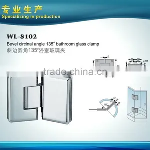 Orthogonal Camber 90 Degrees Double Sided Glass Door Clamp Brass Hinge thumbnail-5