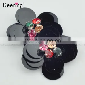 2017 Spring Black Sequin Flower Design Applique for Women WPHB-002 thumbnail-2