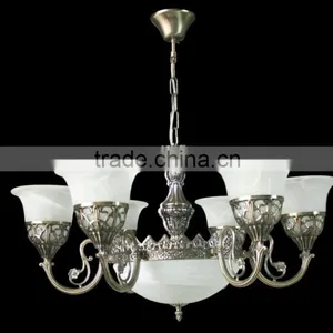Traditional Handmade Flower Glass Ball and Metal Chandelier Lighting thumbnail-4