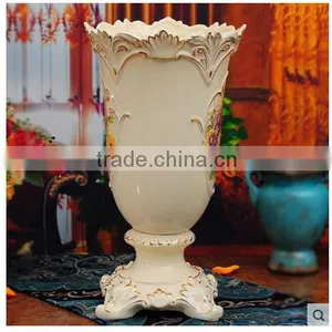 Modern Luxury Gold Chinese Ceramic Vase for European Style Home Decor thumbnail-3