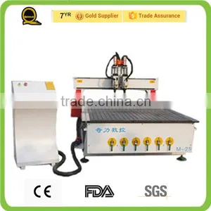 QL-M25 Good Price Good Machinery Industrial 2 Head Wood Cnc Router With ATC thumbnail-1