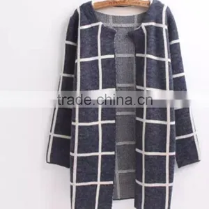 Round Neck Long-sleeved Long Section Women Cardigan Cheap Long Cardigans thumbnail-4