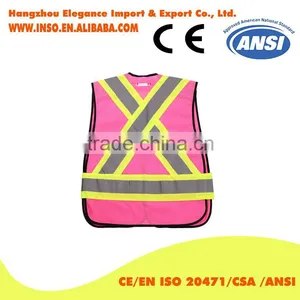 Plus Size Class 2 Pink Safety Vests With Pockets for Woman Reflector Jackets thumbnail-2
