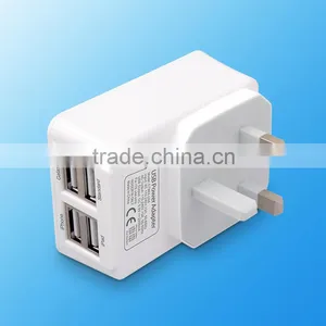Multi-functional Travel Wall Four Usb Port Charger With One AC Output, UK/US/EU/AU Plug For Mobile thumbnail-3