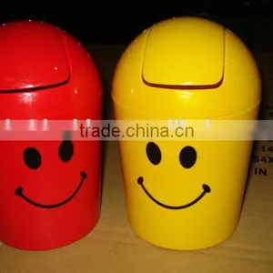 BT011 Round Smile Face Dustbin, Promotional Gift Round Bin, Small Plastic Bin With Lids thumbnail-4