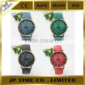 New Men Women Leather Analog Round Casual Cowboy Vintage Leather Watch JUST thumbnail-1