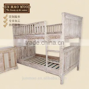 Classical Furniture Wooden Bunk Beds Frame Double Deck Bed For Children thumbnail-1