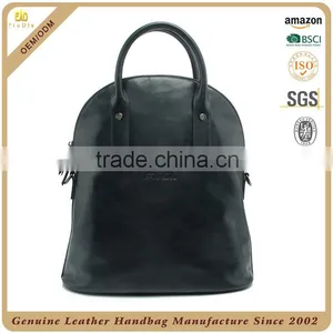 China Manufacturer OEM Pebble Leather Mens Bag Cowhide Men's Backpack Blue Leather Male School Backpack With Custom Logo thumbnail-2