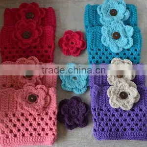 Varies Colors Flower Crochet Patterns for Knitted Leg Warmers thumbnail-6