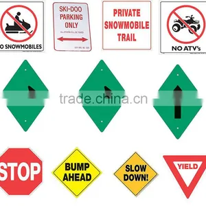 Yellow Plastic Reflective Sign 12" Snowmobile X-ING Dingfei Signs thumbnail-5