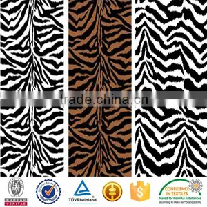 Polyester Animal Skin Print Zebra-stripe Tiger Stripe Style Kurti Velvet Designs Micro Velboa Fabric thumbnail-2