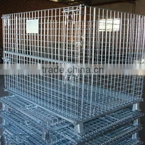 Folding Galvanized Heavy Duty Wire Mesh Container thumbnail-1
