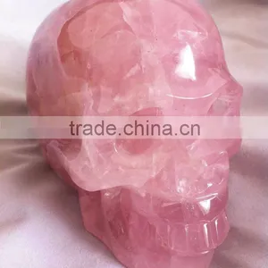 Top Quality Rose Quartz Cranium Crystal Skull thumbnail-1