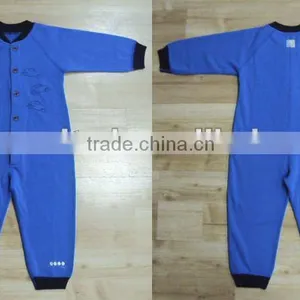 100% Wool Terry Coverall; 100% Babies Long Sleeve Romper thumbnail-1