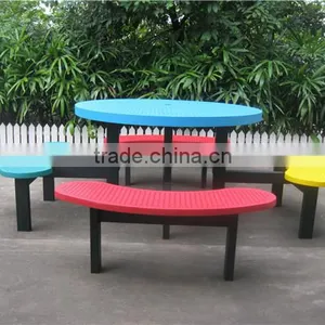 Outdoor Furniture Set Metal Picnic Table Set Outdoor Table and Bench thumbnail-2