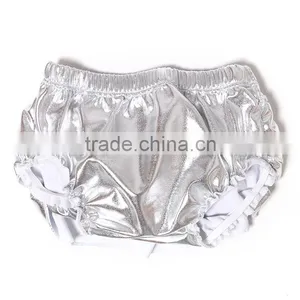 Latest Solid Metalic Colors Baby Ruffle Bloomers Wholesale thumbnail-4
