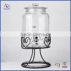 Popular High Quality Large Glass Jar Best Selling Glass Beverage Dispenser thumbnail-1