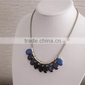 White Gold Plated Necklace, High Quality Crystal Pendant Necklace thumbnail-1
