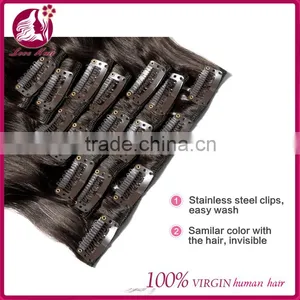 Clip Human 26 Inch Color #2 Human Hair Clip In Extensions Body Wave Human Hair Extension Clip On Hot Sale thumbnail-4