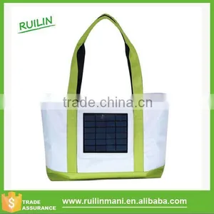 Tote Solar Beach Bag With 2.4W 6V Solar Panel thumbnail-2