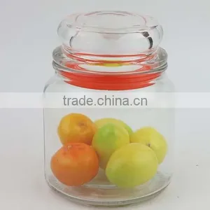 Round Clear Glass Candle Jar With Glass Lid thumbnail-2