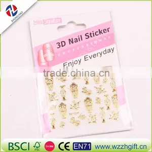 New Fashion 3d Gold Silver Nail Art Stickers Decals Hot Stamping Flower Nail Tips Decorating Tools thumbnail-2