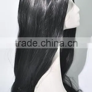 Long Black Straight Silk Wave Wig Crazy Color Wig Show Girl Wig for Bar N330 thumbnail-2