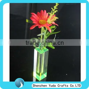 Green Heavy Flower Holder Crystal Clear Flower Vase Stand Home Vase Decoration thumbnail-1