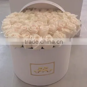 Luxury Empty Cardboard Flower White Gift Box With Handle thumbnail-1