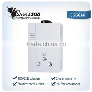 High Efficient 6L Stainless Steel Portable Instant Flue Type Gas Water Heater EGG6A6 thumbnail-1