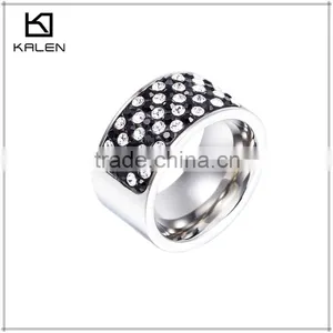 Guangzhou Fashion Black and White Fake Diamond Stainless Steel Jewelry thumbnail-3