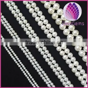 High Quality 4/5/6/7mm White Round Sea Shell Pearl thumbnail-1
