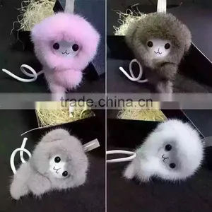 Wholesale Colorful Little Monkey Mink Fur Key Chain thumbnail-1