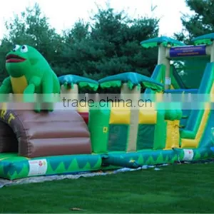 2016 Cheap Jungle Obstacle Course Children Mega Bounce Challenge With Frog Inflatable Obstacle Park thumbnail-1