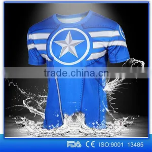 2016 New Style 100% Polyester Dry Fit Superhero t Shirts for Men thumbnail-3