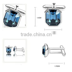 Factory Directly Europe Alloy Matel Shiny Crystal Cuff Link Mens 2016 Cufflinks Jewelry thumbnail-3