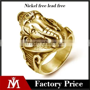 18K Gold Indian Mens Elephant Ring thumbnail-1